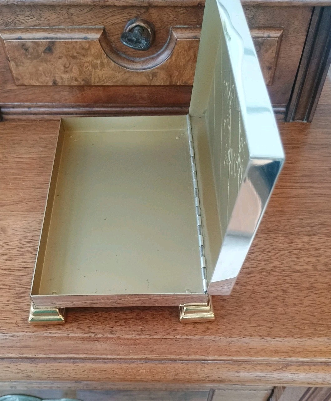 Minaudiere Compact Cigarette Makeup Footed Case Longines Watch Box 4×6 Dresser