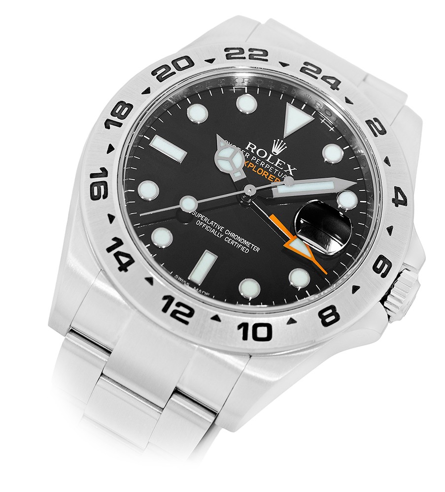 ROLEX Stainless Steel 42mm Explorer II 216570 Black Dial Box Warranty 2012 MINTY