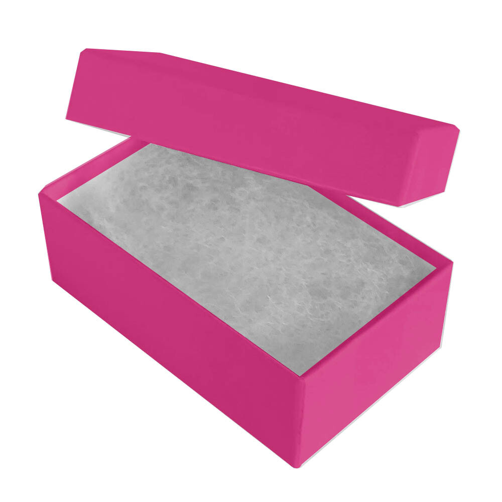 Hot Pink Cotton Filled Jewelry Packaging Gift Boxes Box Lots 100 ~ 200 ~ 500