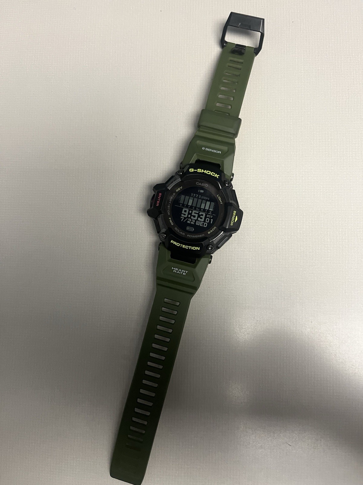 Casio G-SHOCK Move GBD-H2000 GPS Heart Rate Digital 50mm Green Strap +Box