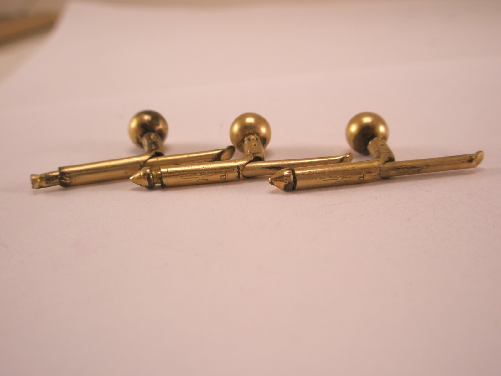 3/16″ Larter & Sons Gold Plated Balls Vintage Formal Tux Shirt Studs groom e54