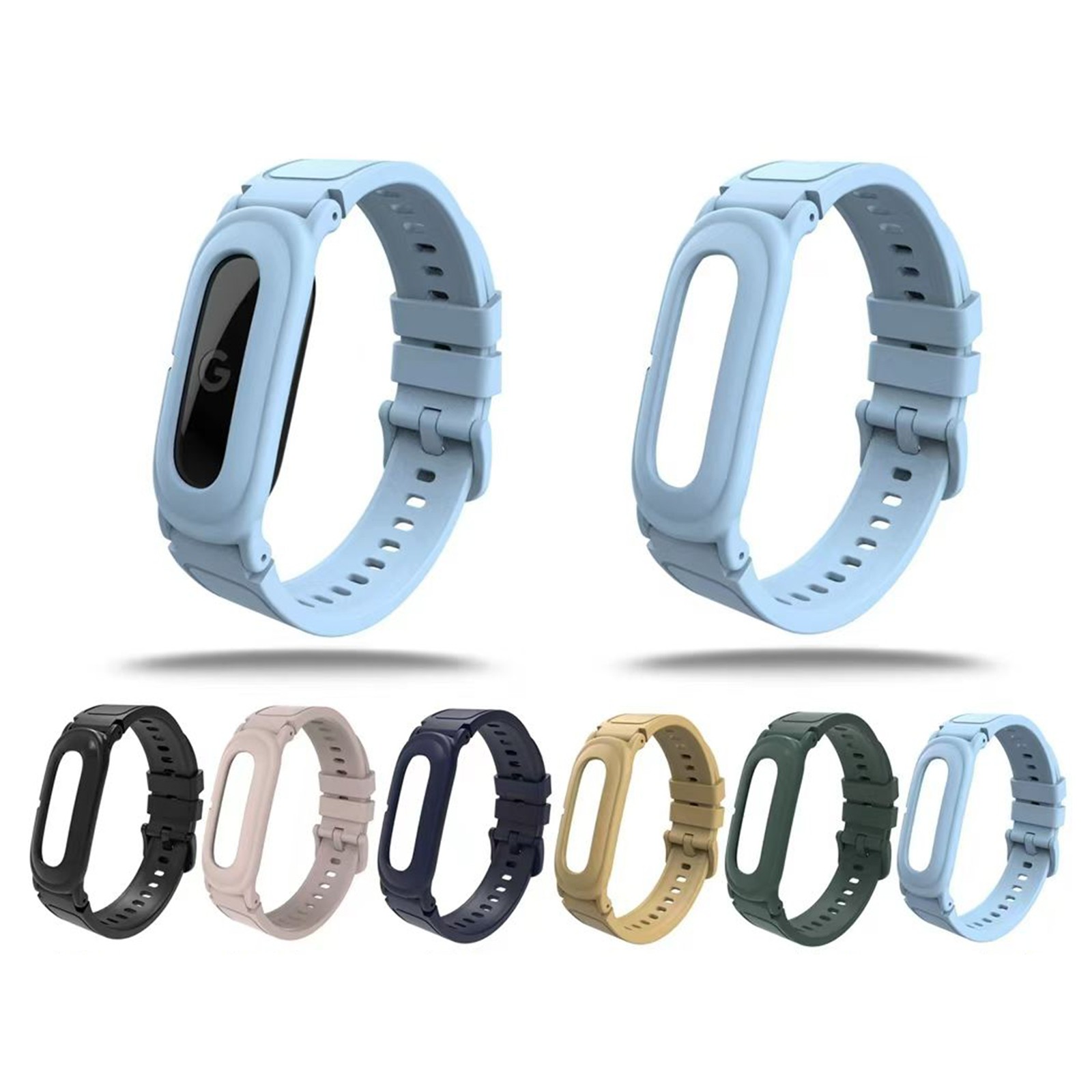 For Google Fitbit Air 2026 Silicone Adjustable Sports Loop Band Strap TPU Case