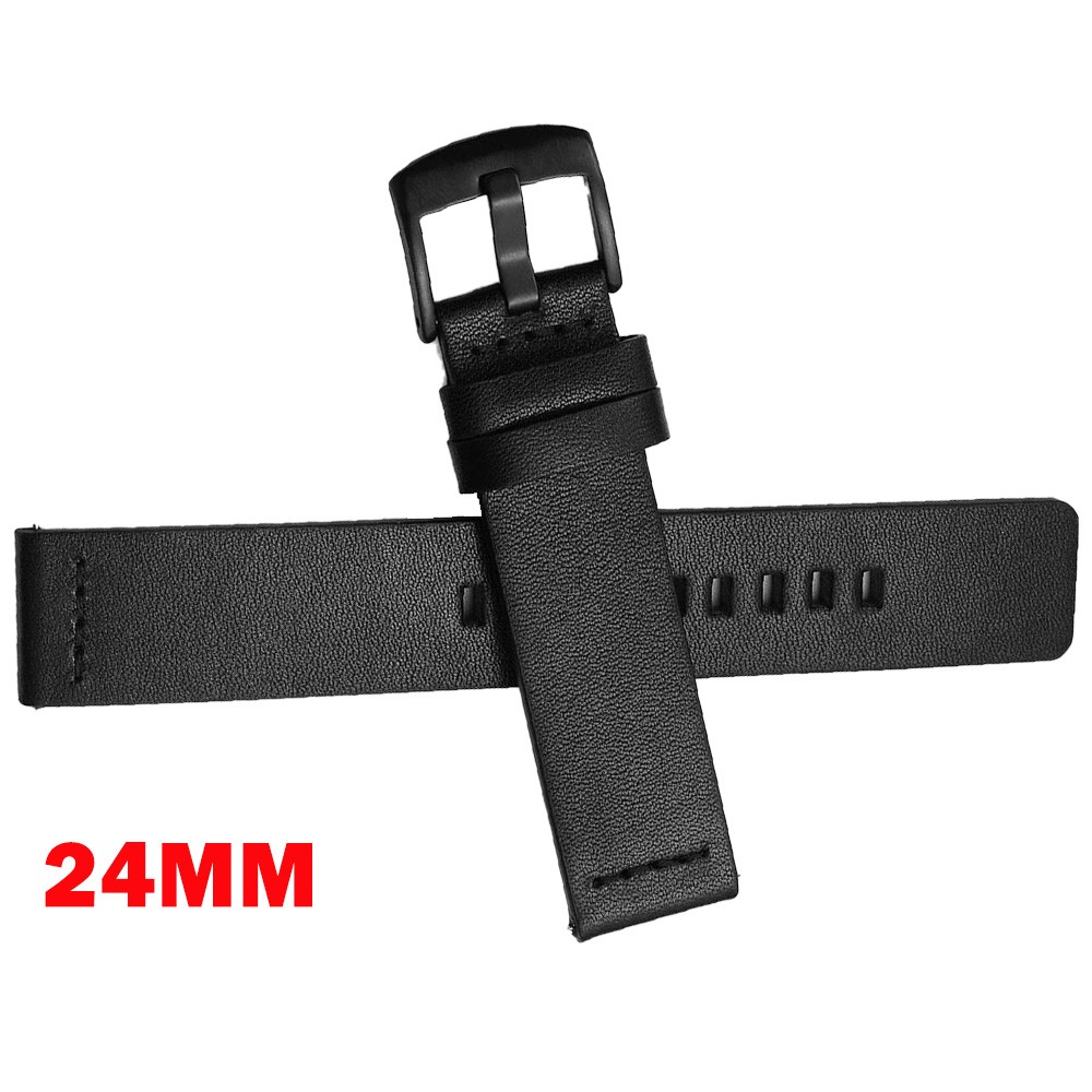 1 Pack 24mm Microfiber Leather Black Watch Band Wrist Strap Quick Release HOT