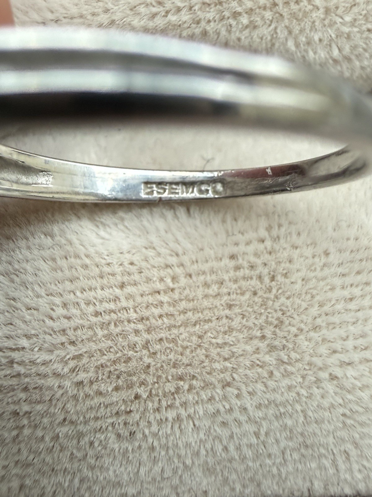 Vintage Retro 10k White Gold 7mm Cultured Pearl ESEMCO Ring 6 Split Prong MCM