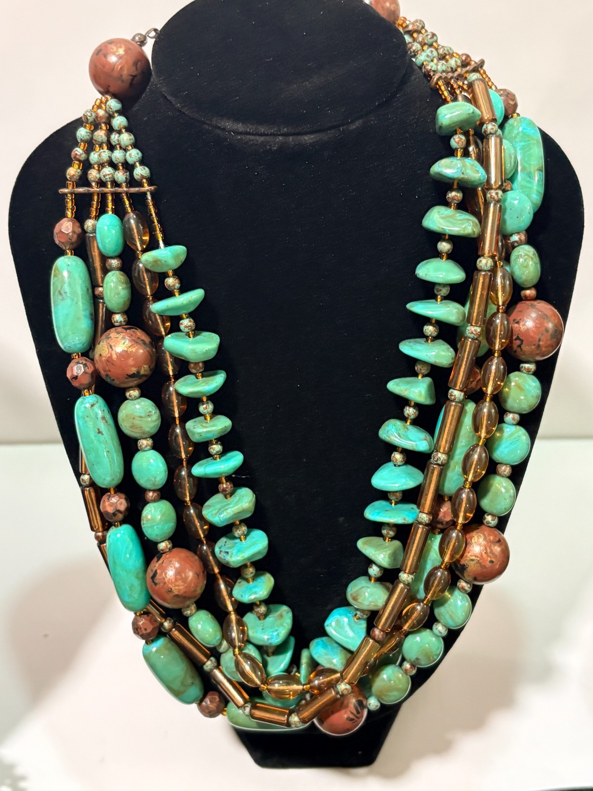 Boho Costume Jewelry Lot 12 Pieces Necklaces Bracelets Earrings Turquoise Look
