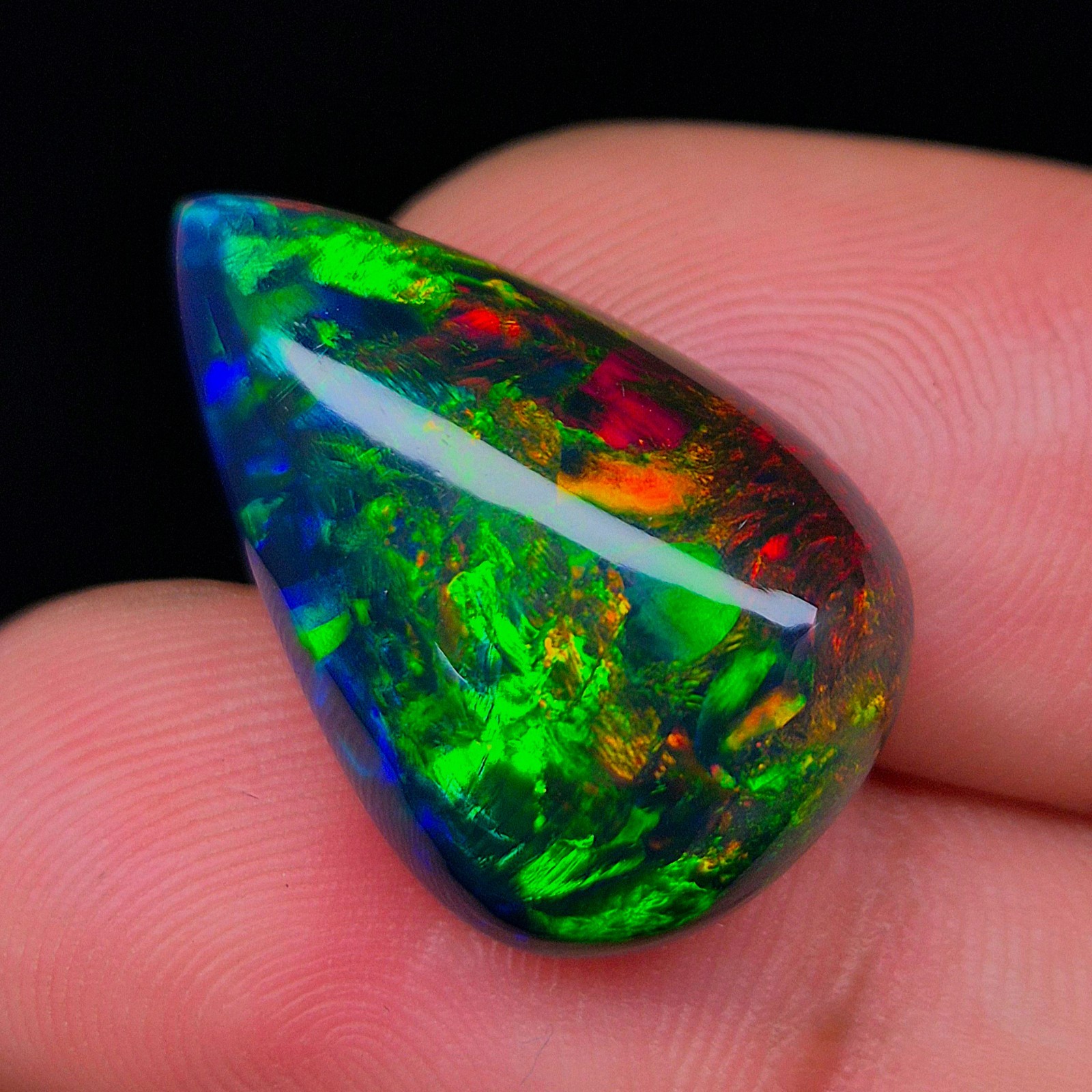10.8 CT Natural Ethiopian ++Opal Multi Fire Loose Cabochon Gemstone 22×15 mm