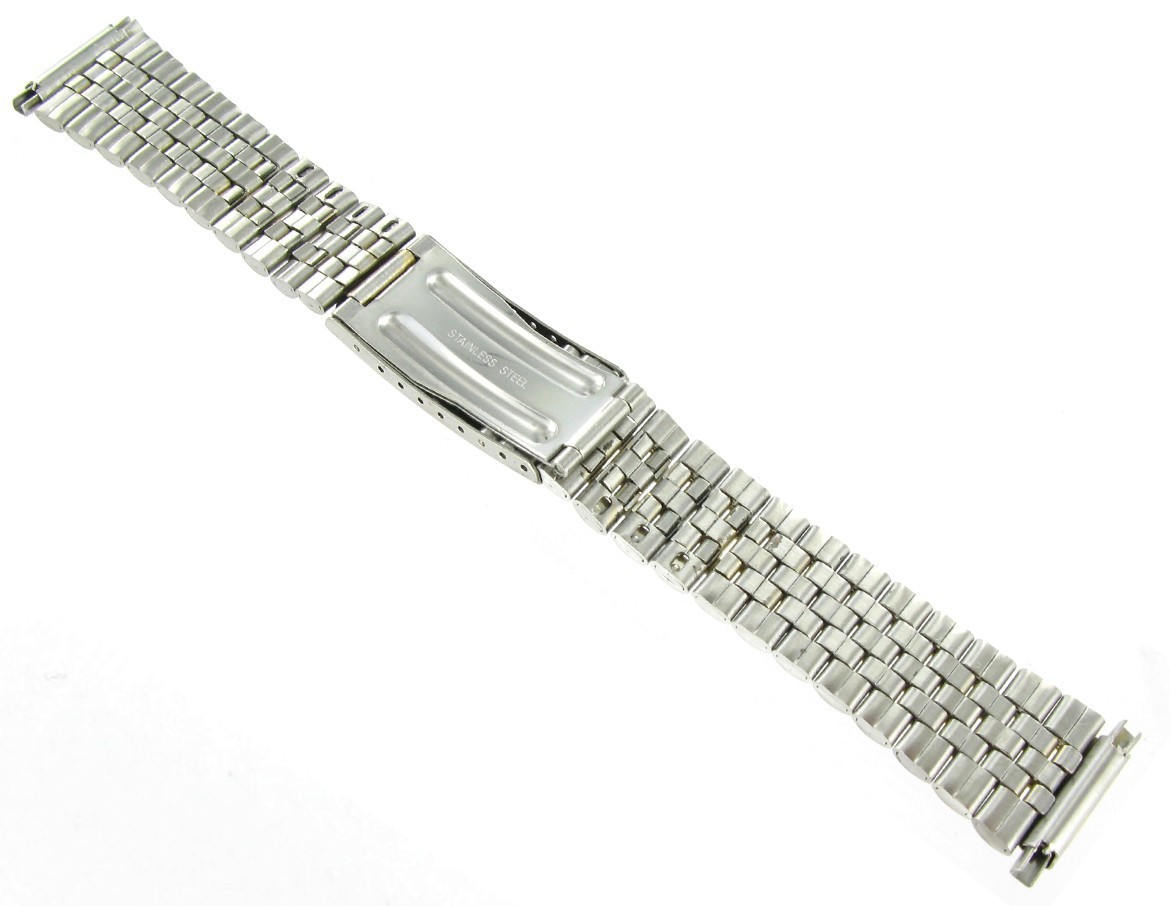 16-22mm Kreisler Two-Tone Stainless Non-Allergy Fold Clasp Mens Watch Band 402T