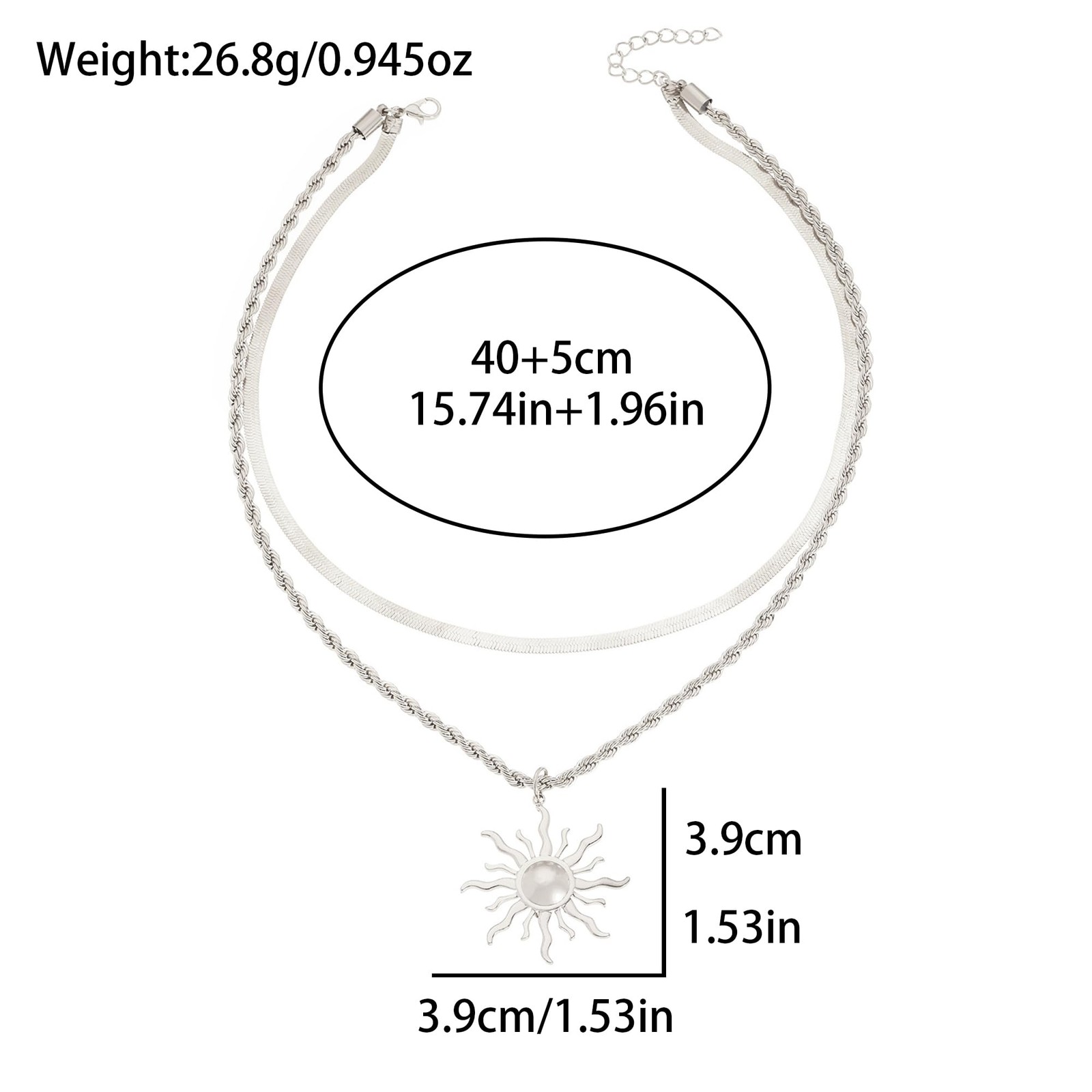 Yepelesi Sun Necklace for Women 14K Gold Silver Plated Layered Charm Necklace…