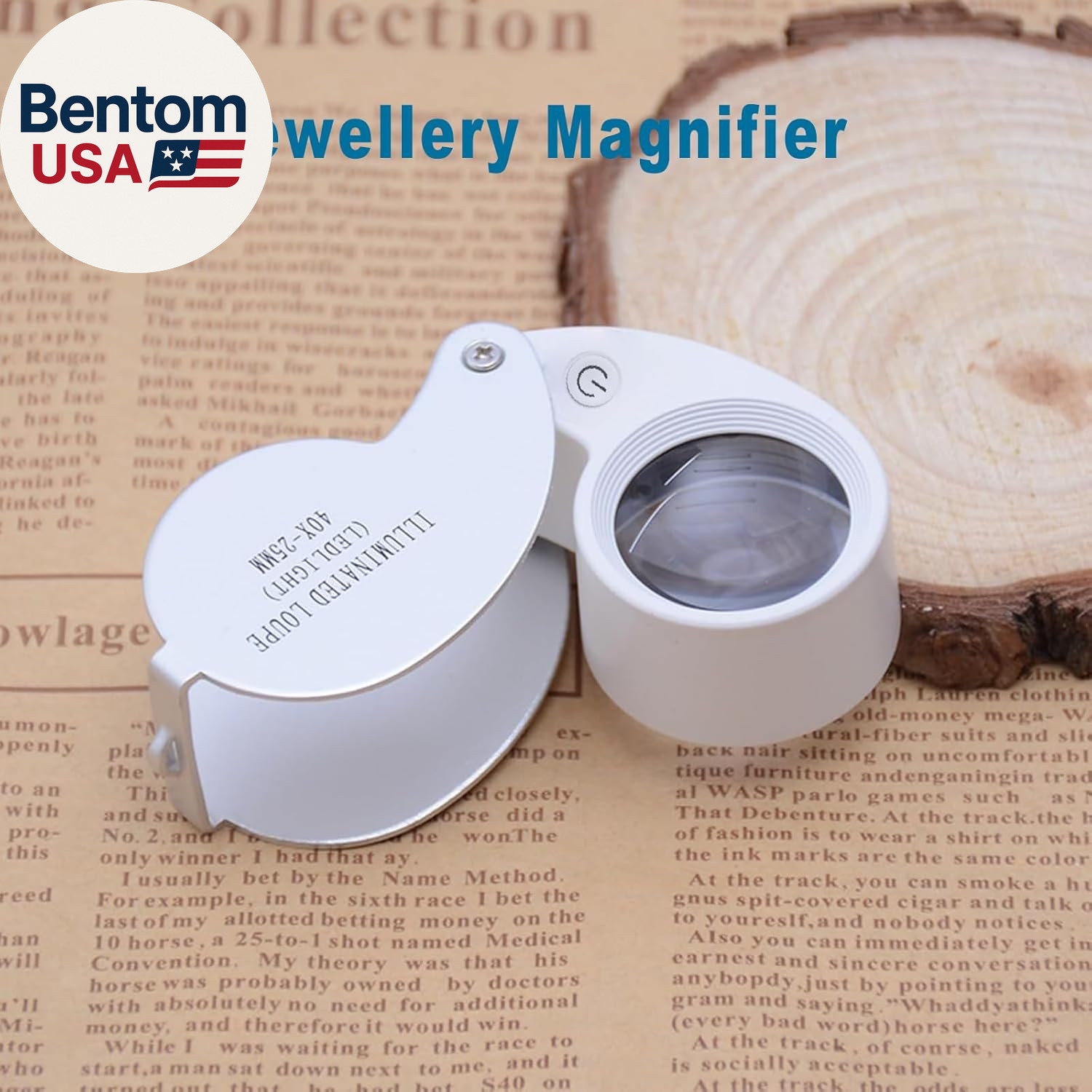 Pocket Jewelry Loupe Magnifier Rechargeable with 6 LED and 3UV Lights, Small Met