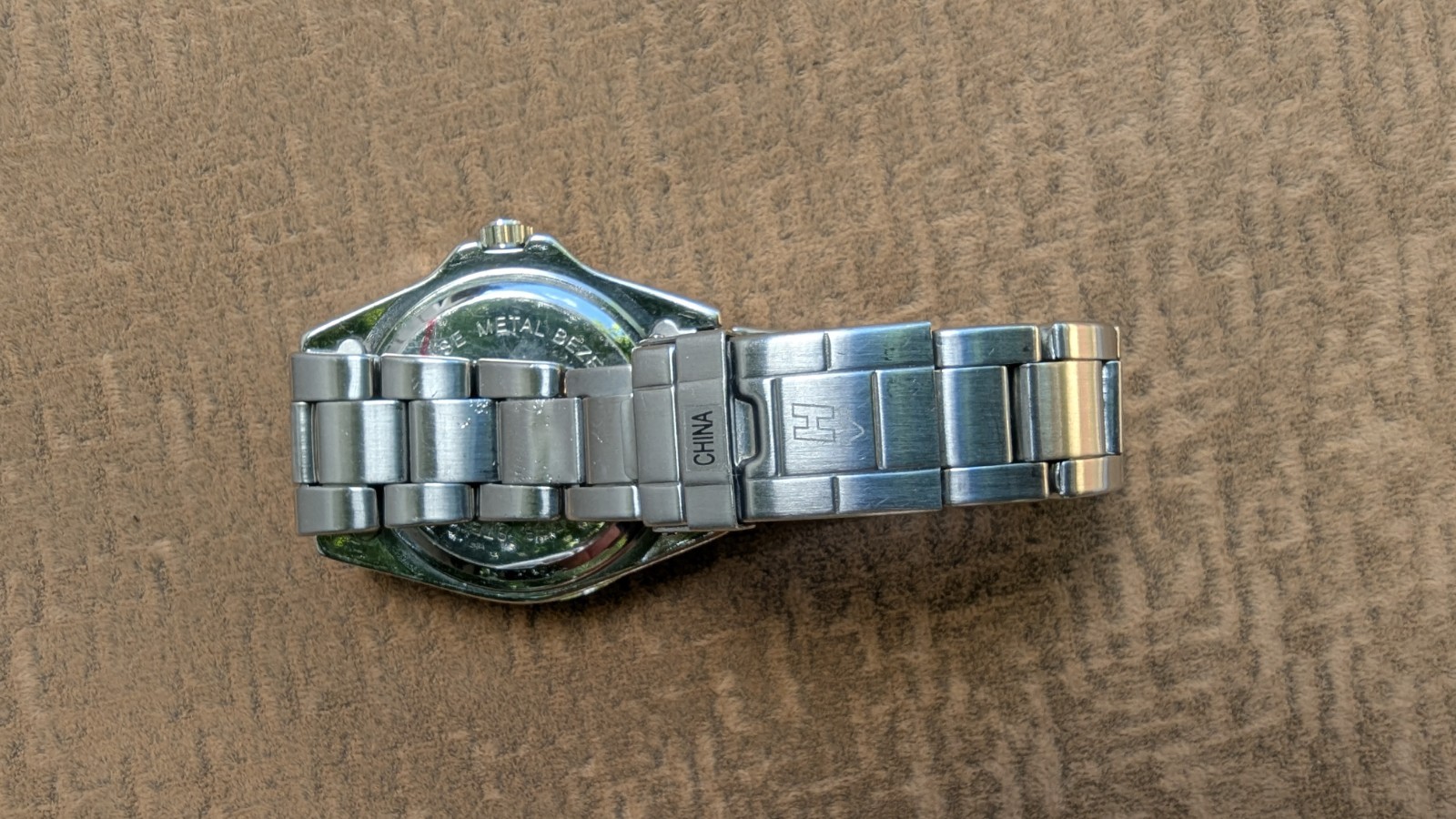 Helbros Divers Watch Men’s 626 Black Dial Stainless Steel Bracelet Band Date
