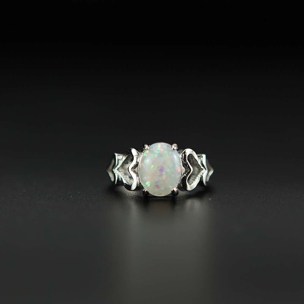 Fashion Oval Cut Opal 925 Silver Rings Jewelry Women Wedding Ring Size 6-10