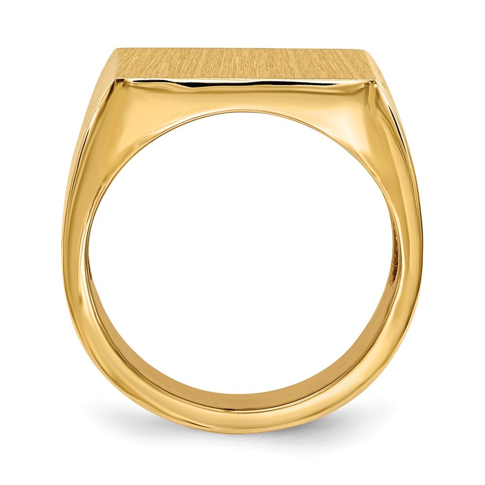 10k Yellow Gold 17.5×17.0mm Open Back Signet Ring Gift for Men Size 10