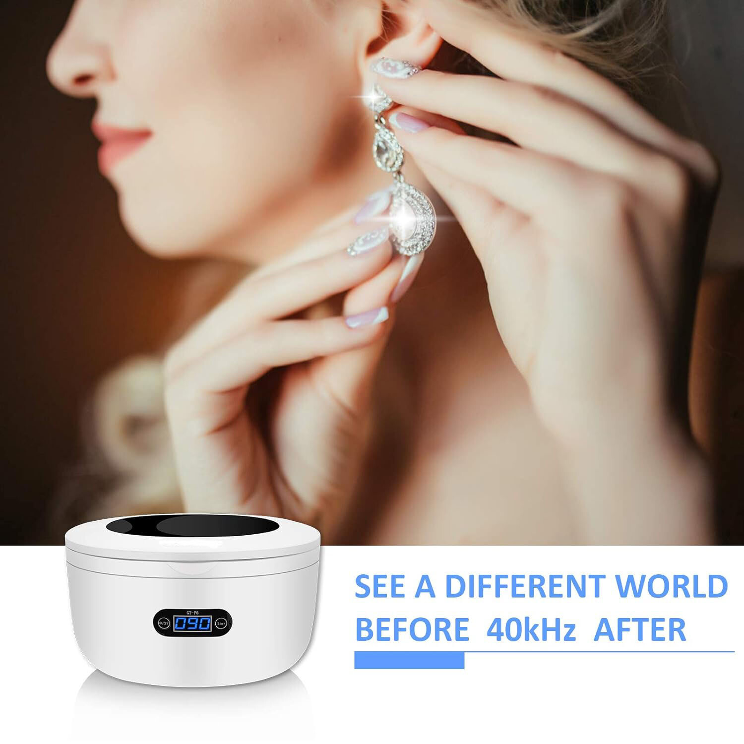 Ultrasonic Jewelry Cleaner Denture Glass Watch Ring Bath Tank Cleaning Machine