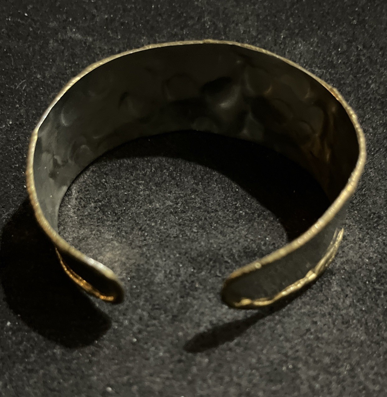 Artisan Mixed Metal Silver/Gold/Copper-Tone Open Cuff Bracelet Hammered