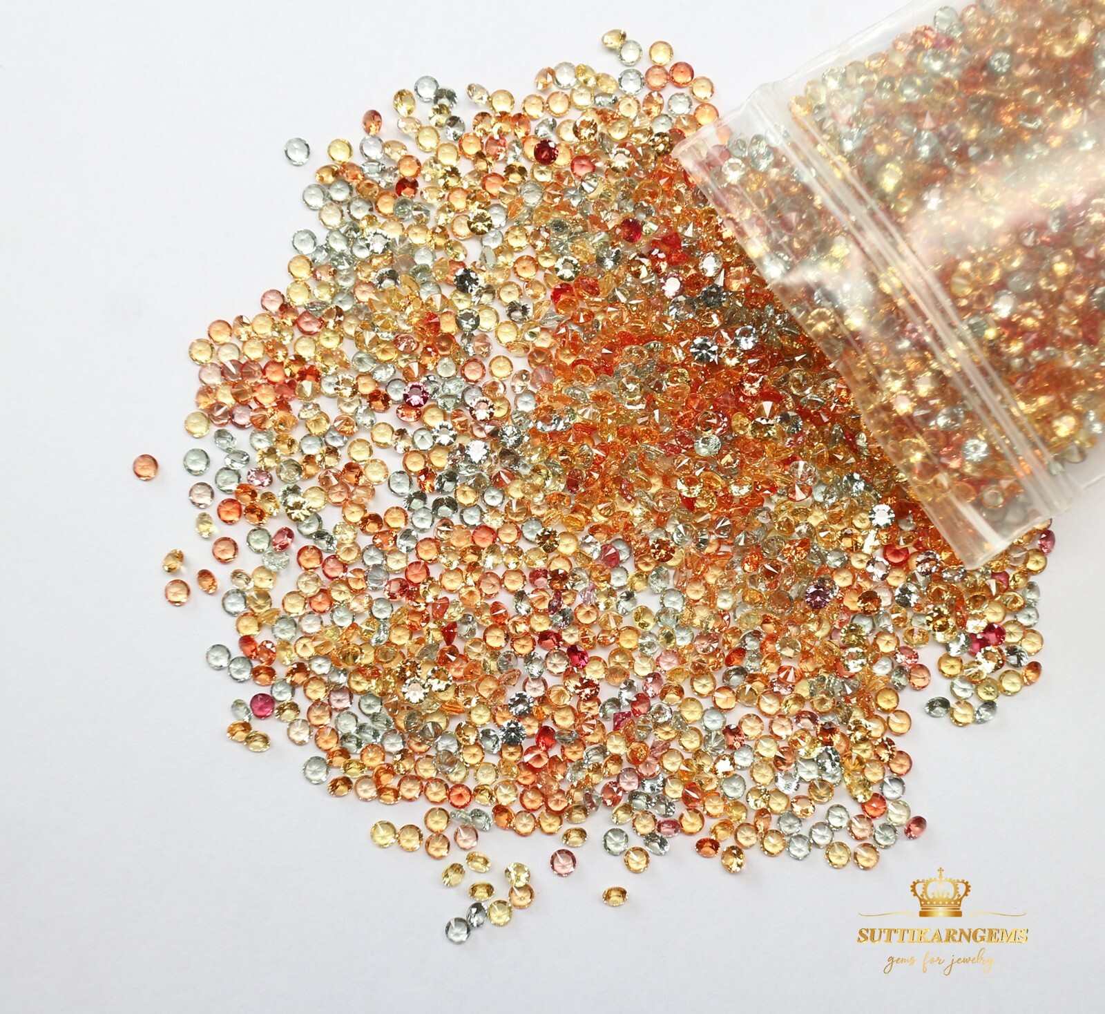 2 MM Natural Multi Color Sapphire Round Diamond Cut Loose Gemstones Lot