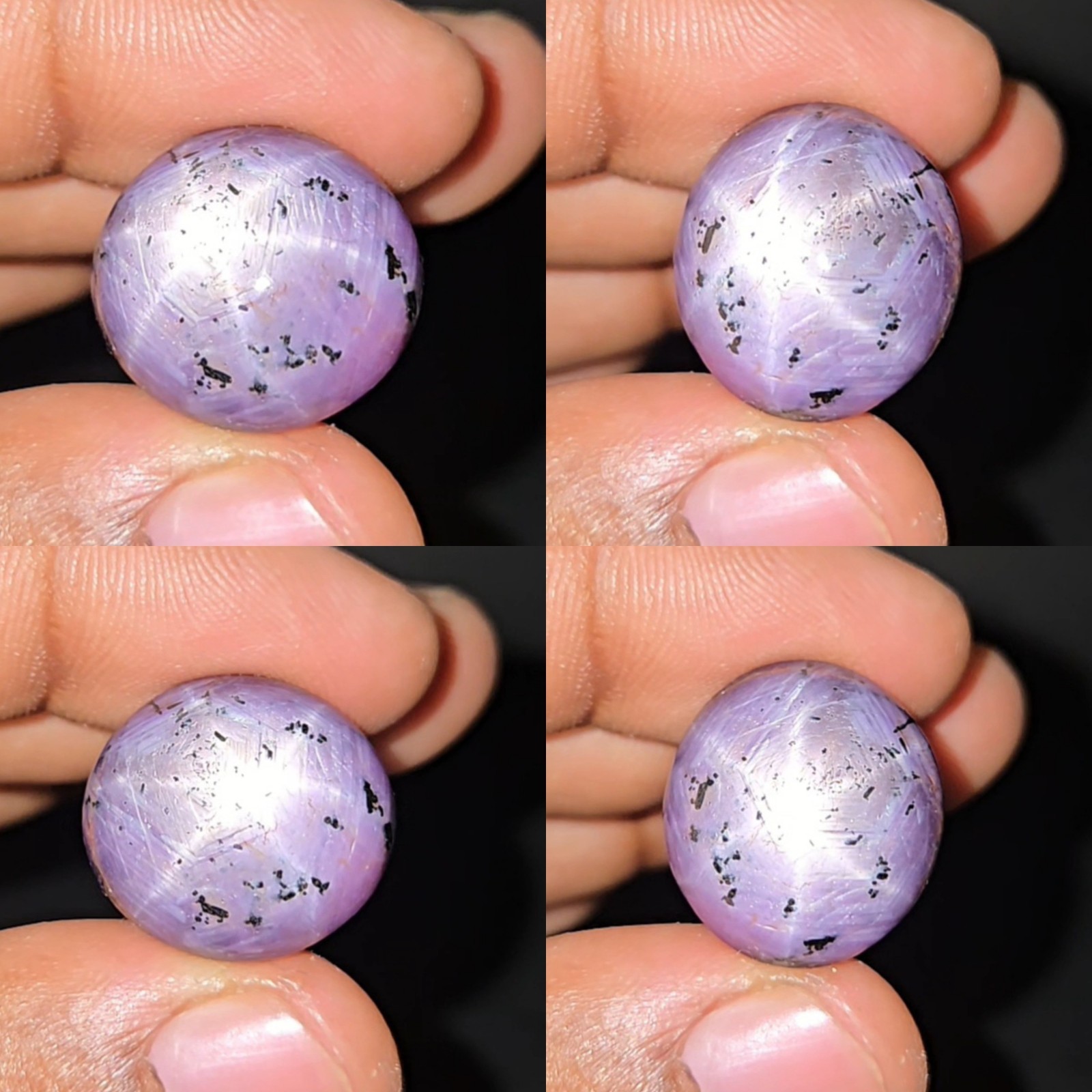 Natural Star Sapphire untreated loose gemstone 33.60 ct Cabochon Purple Oval