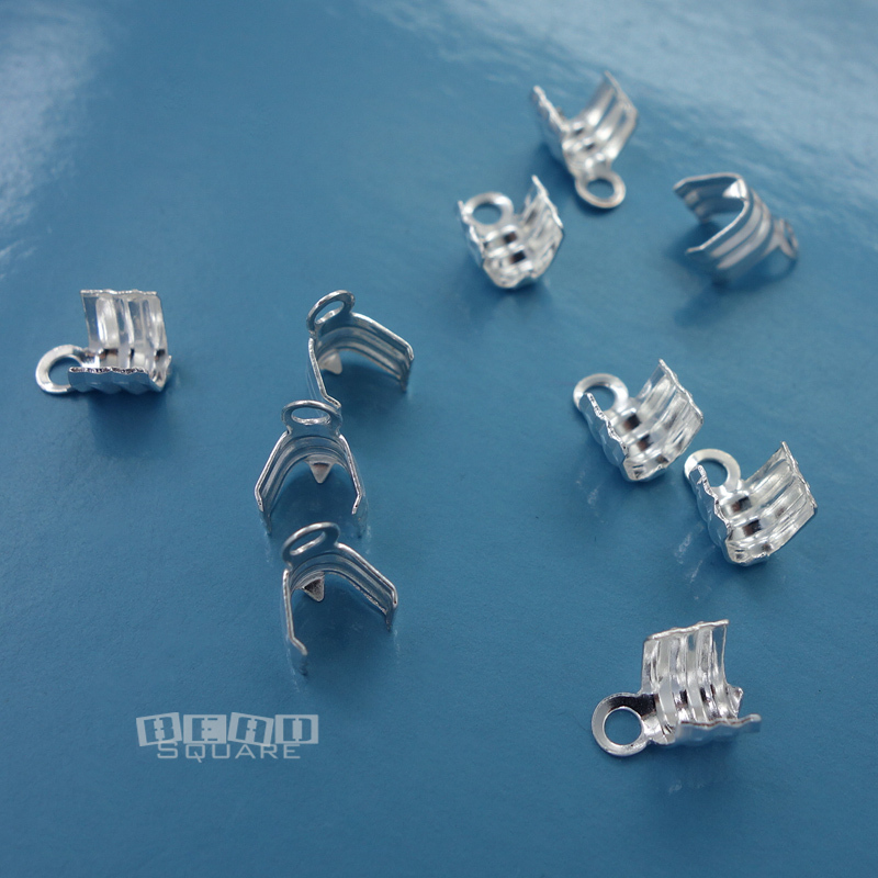 10PC Solid Sterling Silver Fit 3.5mm – 4mm Cord End Crimp Connector #33334