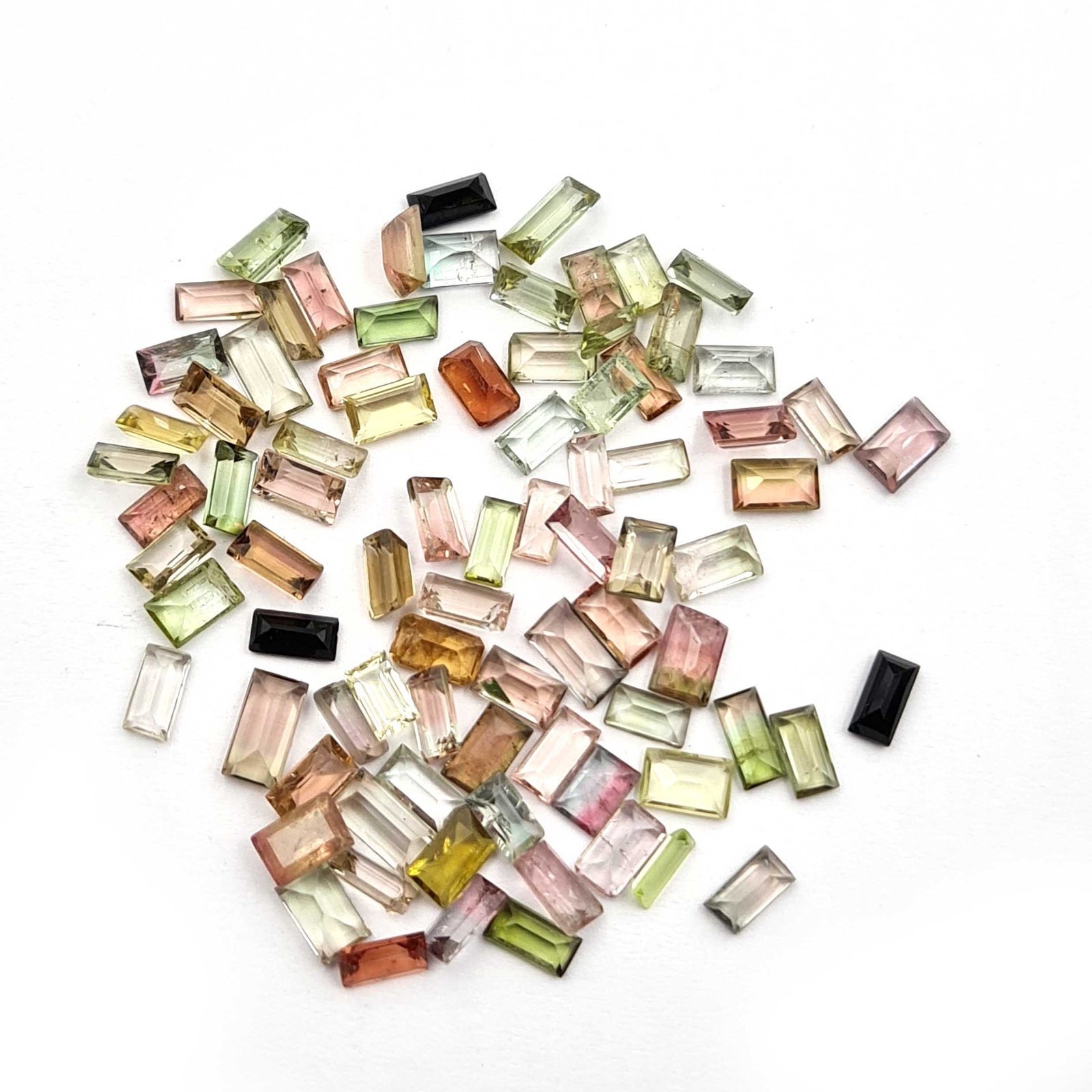 19 Pcs 5 Cts Natural Tourmaline Gemstone Baguette Faceted Lot 2.50-3×4.50-6 mm