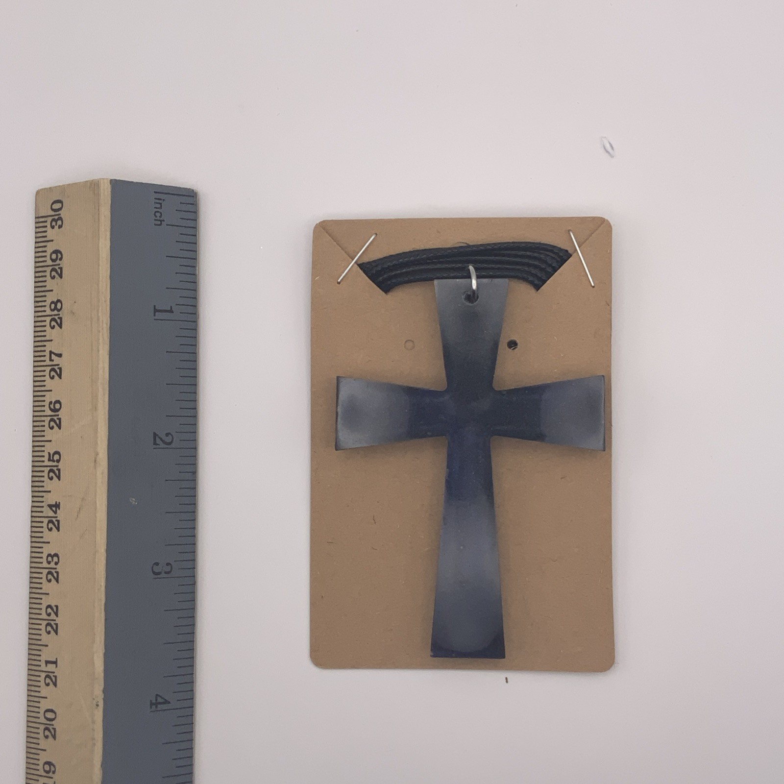 House Of David Handmade Cross Necklace Blue Midnight