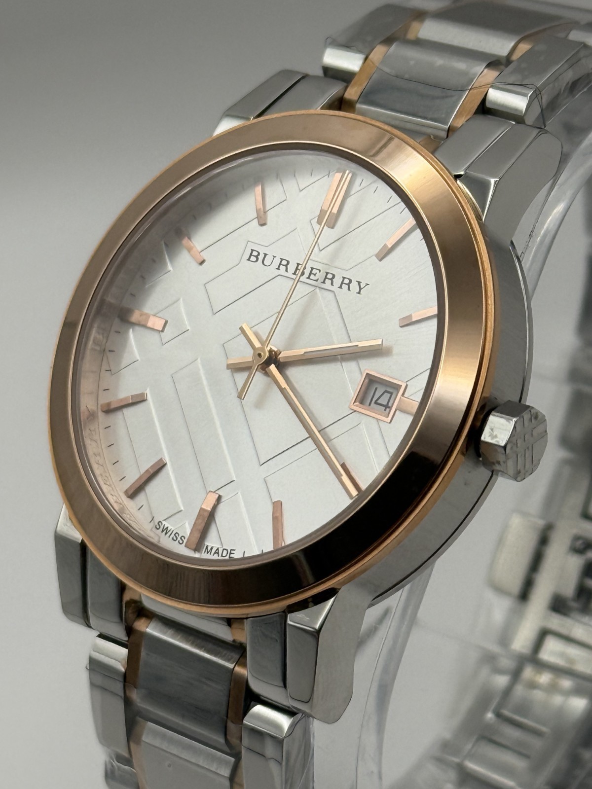 Burberry Silver Dial Two-Tone Stainless Steel Unisex Watch 38mm. BU9006