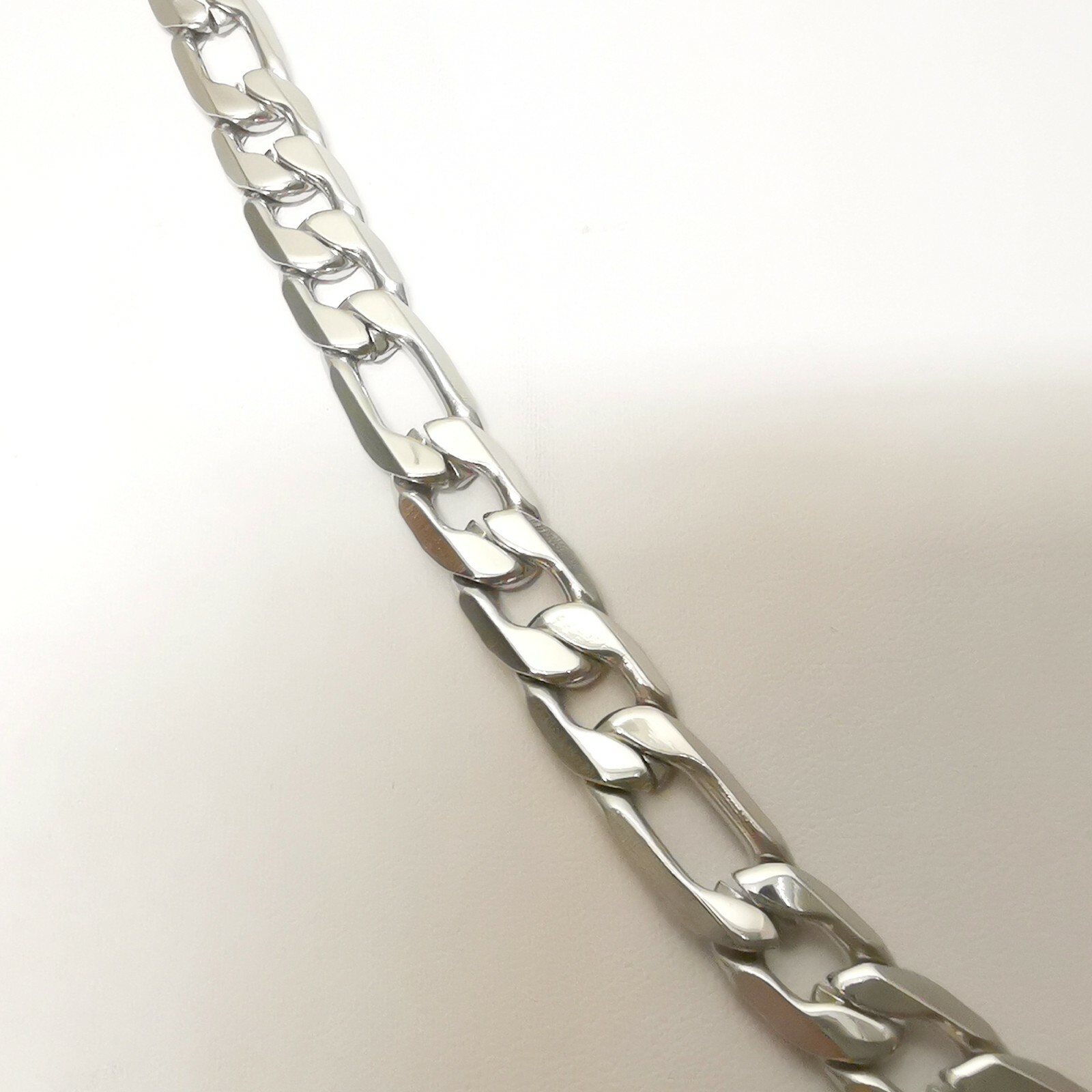 Polishing 9mm S.steel Figaro curb CHAIN Link Men’s Bracelet Necklace 7in–40in