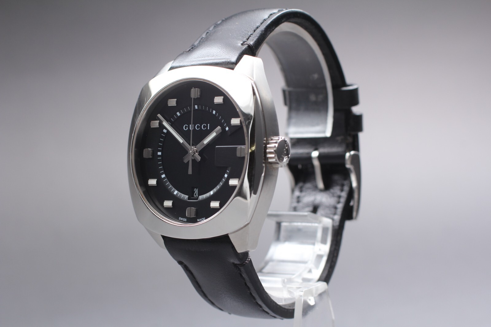 [Exc+5] Gucci GG2570 YA142307 Quartz Black Dial Date 40mm Men’s Watch from Japan