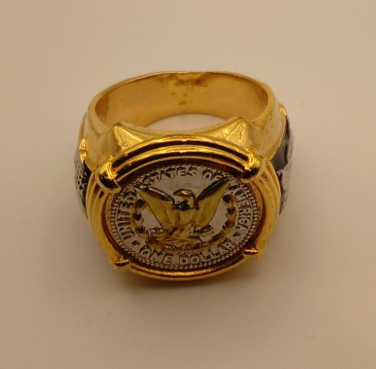 American Eagle Coin Ring “New” Approx. Size 11 Silver & Gold. See Description.