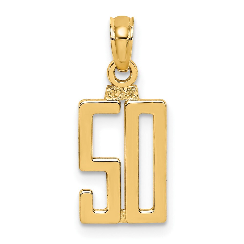 10K Yellow Gold Number 50 Pendant for Women 0.69gm L-13.4 mm, W-8.5mm
