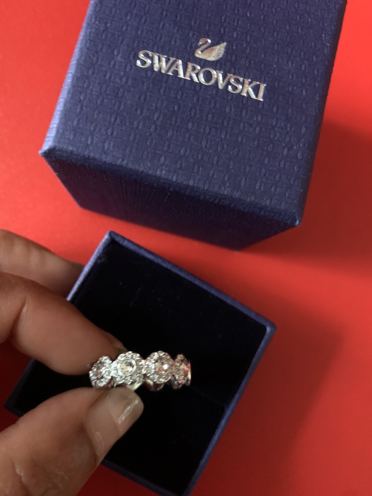 Genuine Swarovski Una Angelic Ring, Rhodium Plated, Size 52 New + bag💕❤️