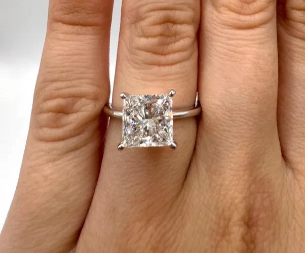 Lab Grown Diamond VS1/EF 1.00 Ct Princess-Cut Engagement Ring 14k White Gold