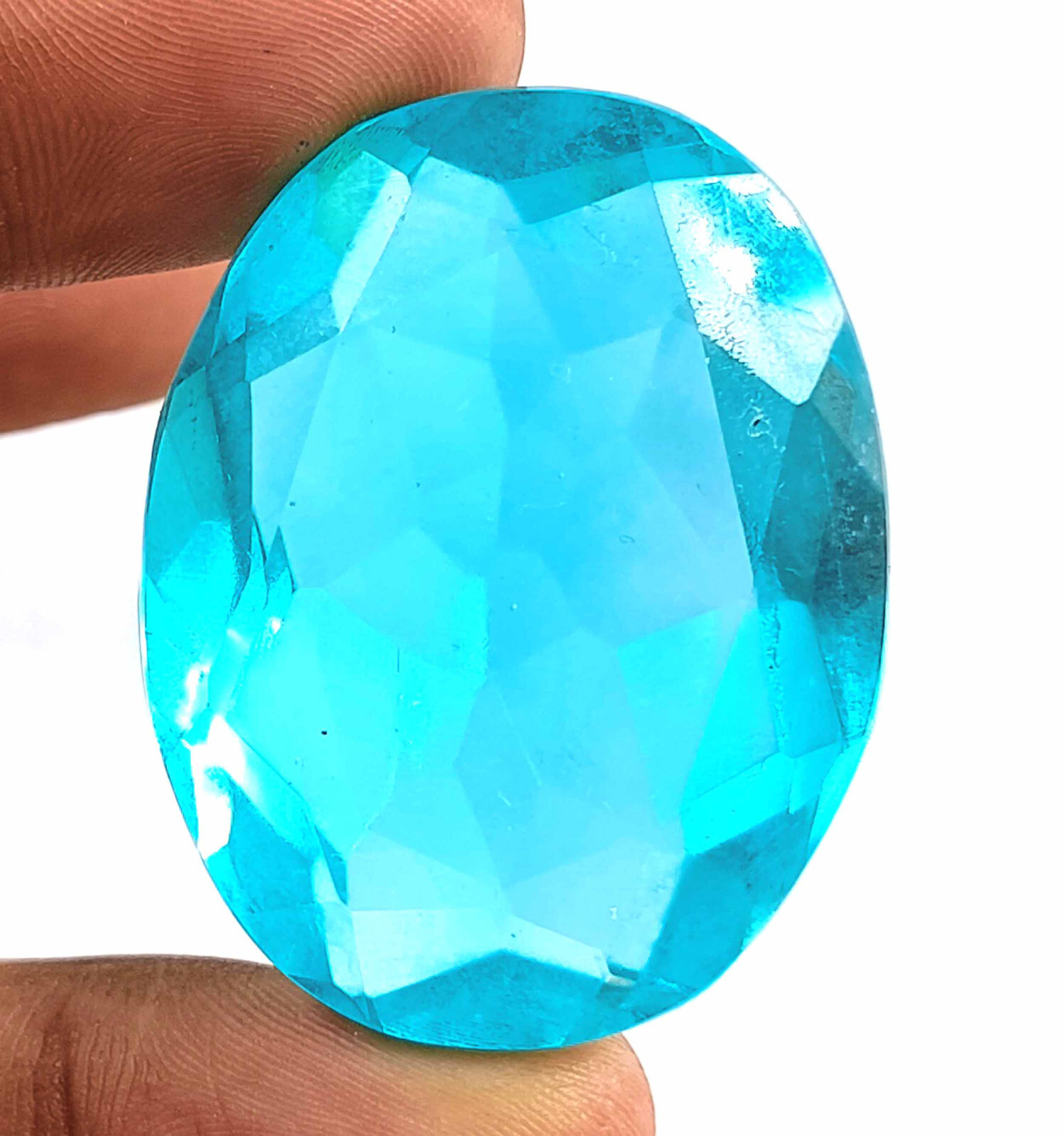 120Ct EGL Certified Sky-Blue Aquamarine Transparent Brazil Oval Cut Gemstone AKN