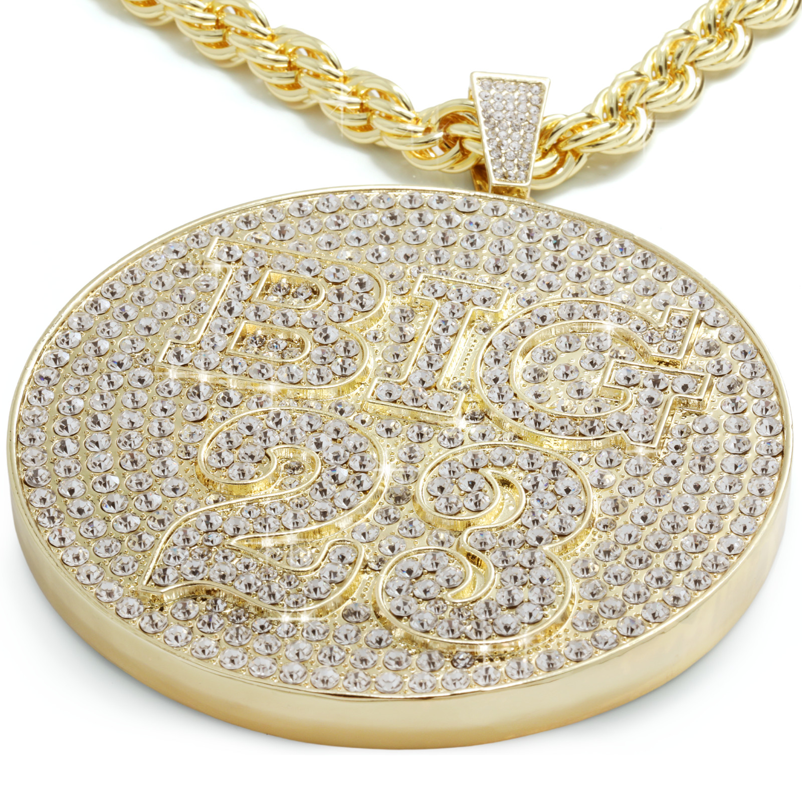14K Rope Chain Necklace 10mm 24″ & 30″ | BIG 23 Gold Plated XXL Hip Hop Jewelry