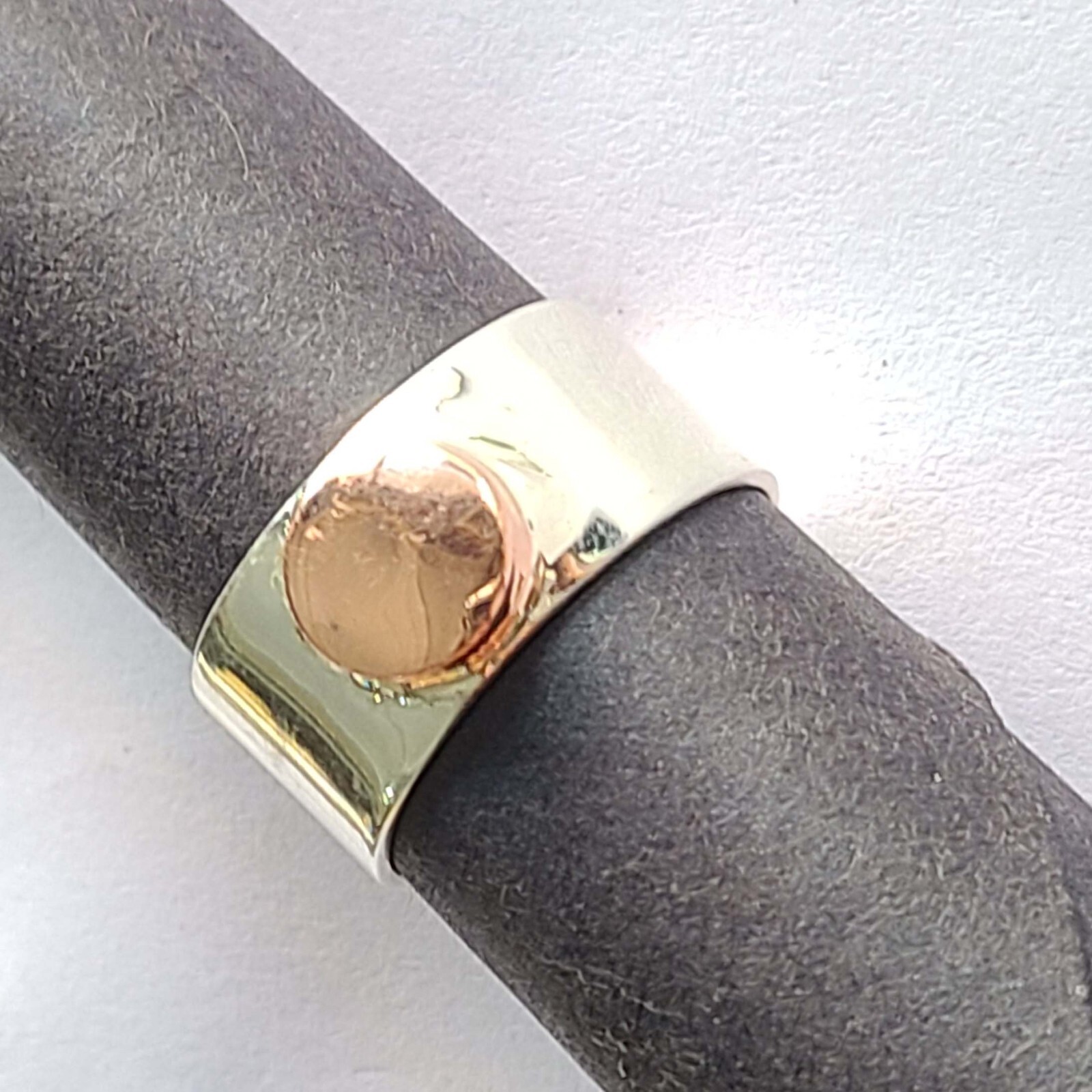 925 Solid Sterling Silver & Brass Handmade Wide Band Rings All Size Available