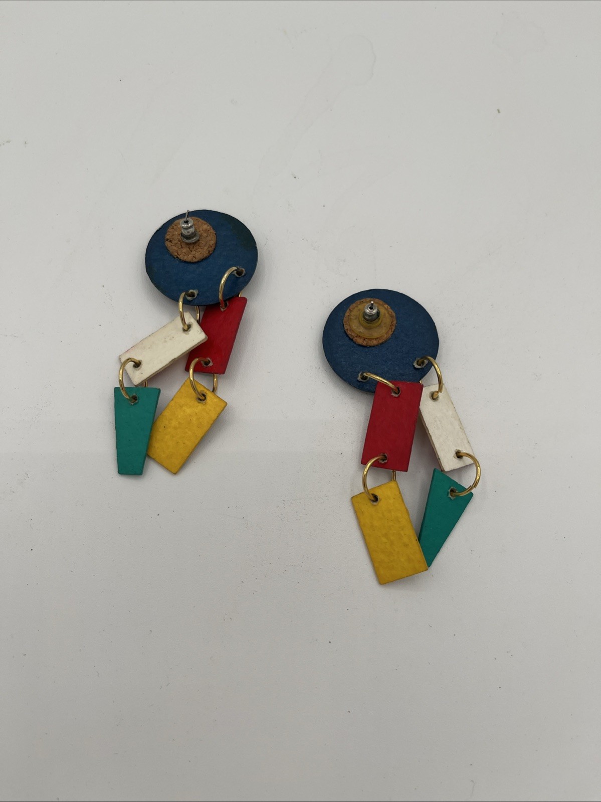 Vintage Nautical Enamel Signal Flag Earrings Set