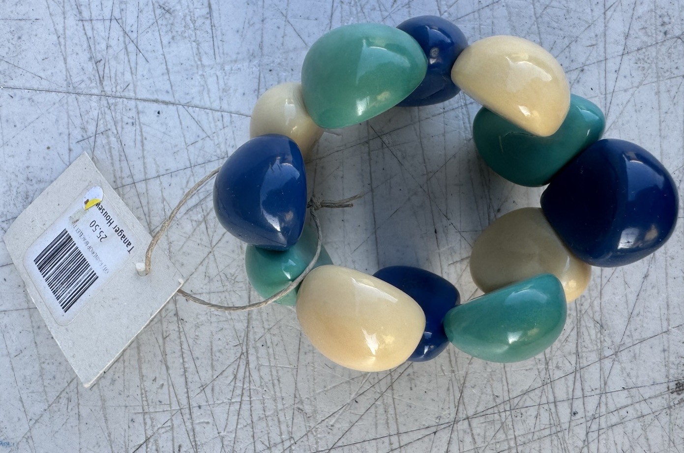 Organic Tagua Nut, Acai Seeds Bracelet Teardrop Handmade Ecuador Jewelry
