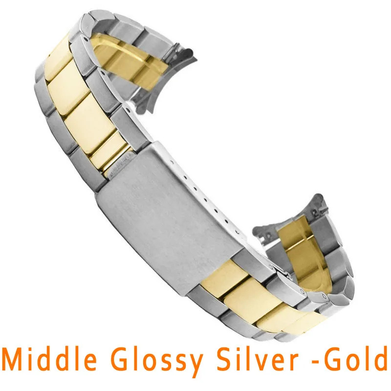 Stainless Steel Curved End Watch Band 13mm 17 18 19 20mm 21mm Metal Watch Strap