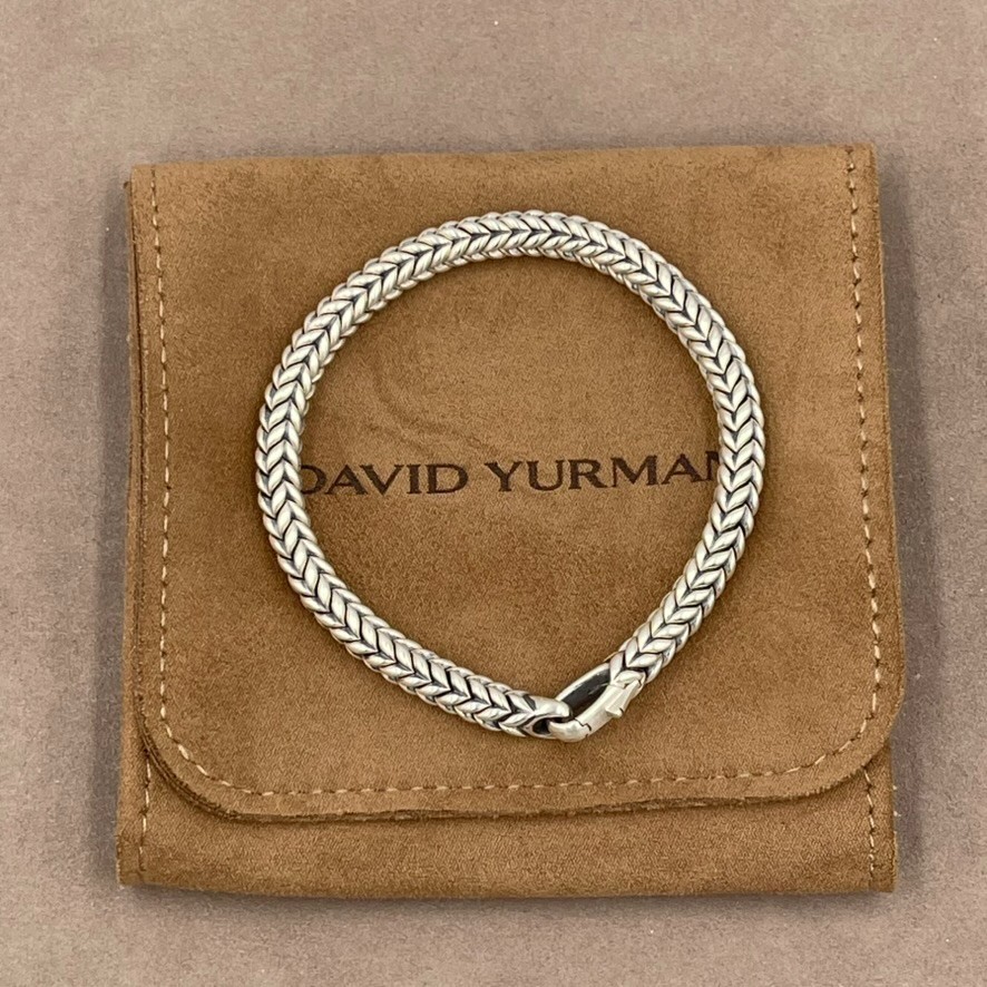 David Yurman Chevron Bead Bracelet 6mm Sterling Silver Size S