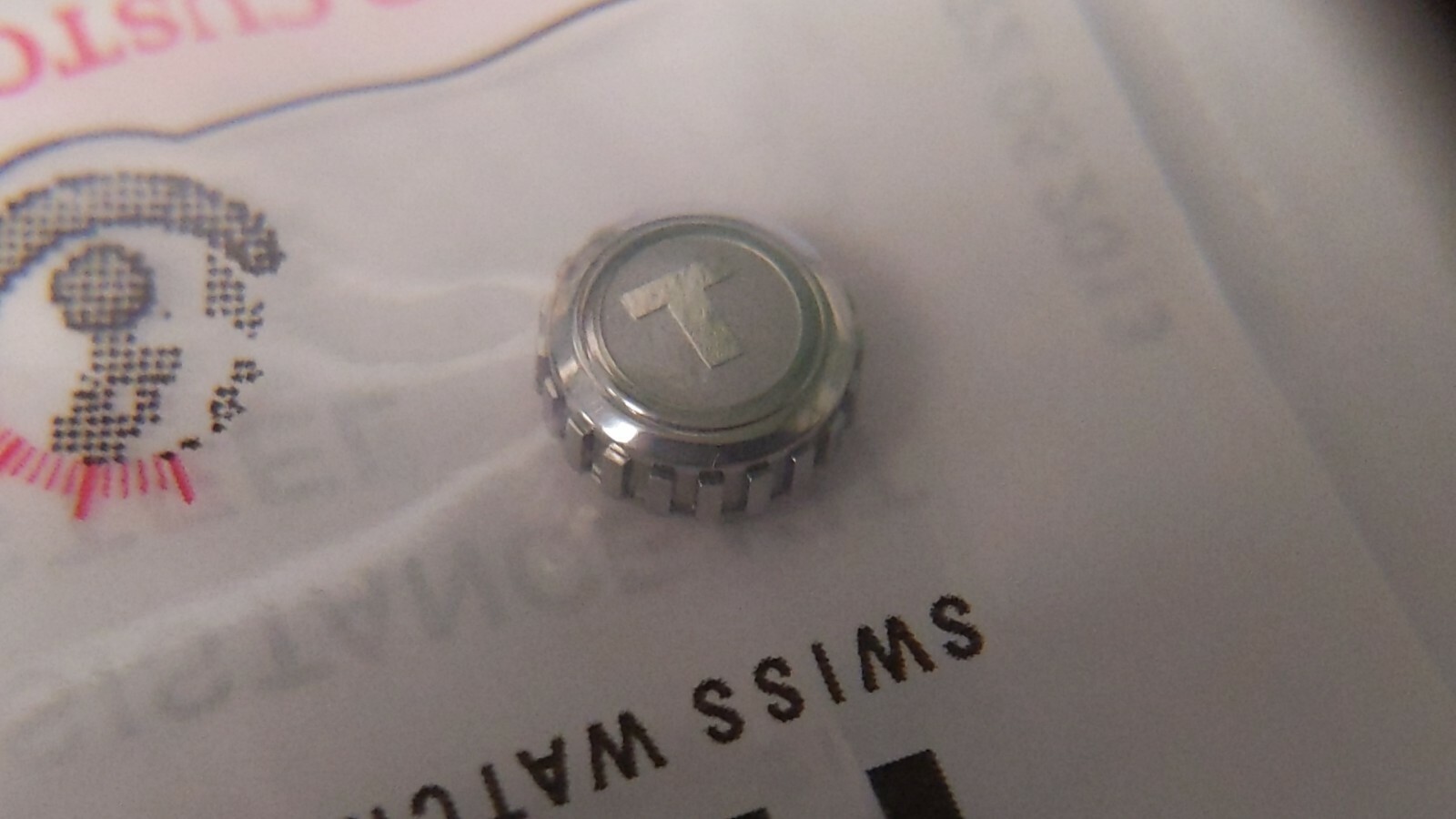 Tissot CROWN S/S T350033484 no tube approx 6.5mm crown diameter water resistant