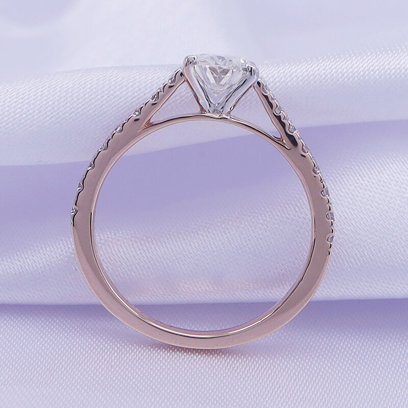 1.38ct Lab Grown Diamond Cathedral Style Engagement Ring in 10K Or 14K Gold