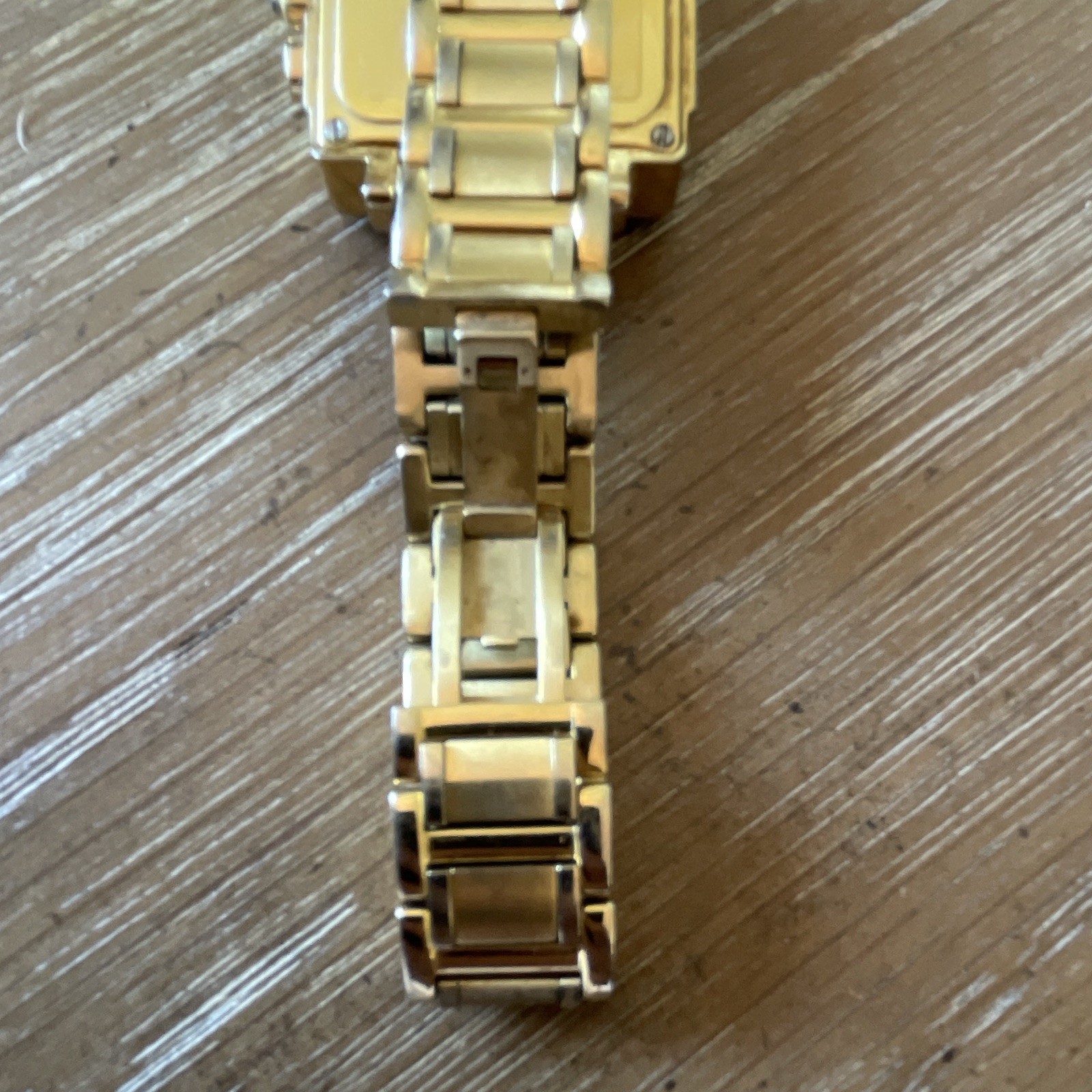 Invicta Quartz Chronograph Square Analog Watch Gold Tone Bracelet 100m