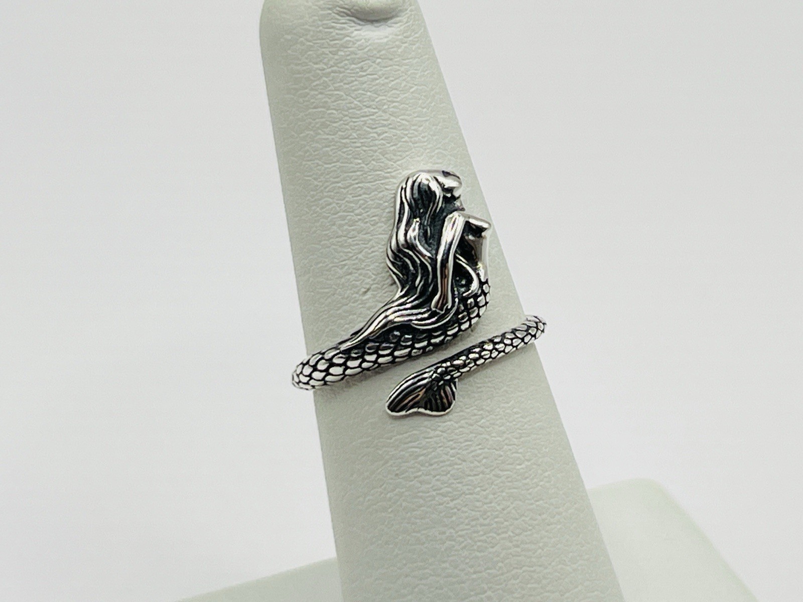 Sterling Silver 16mm 3D Mermaid Ring