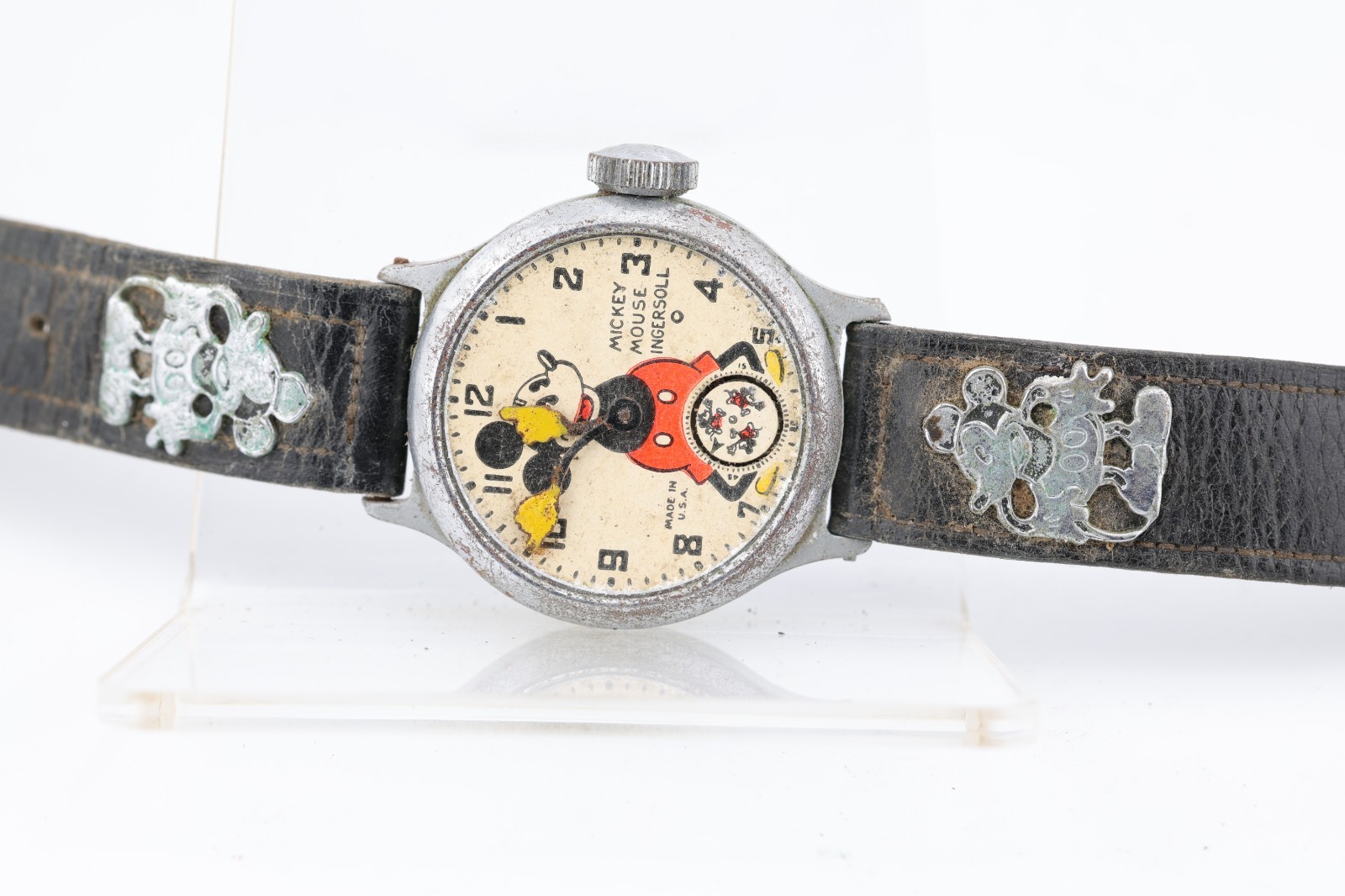 MICKEY MOUSE INGERSOLL WRIST WATCH, 32mm 15mm LUG, FOR REPAIR (IQ)