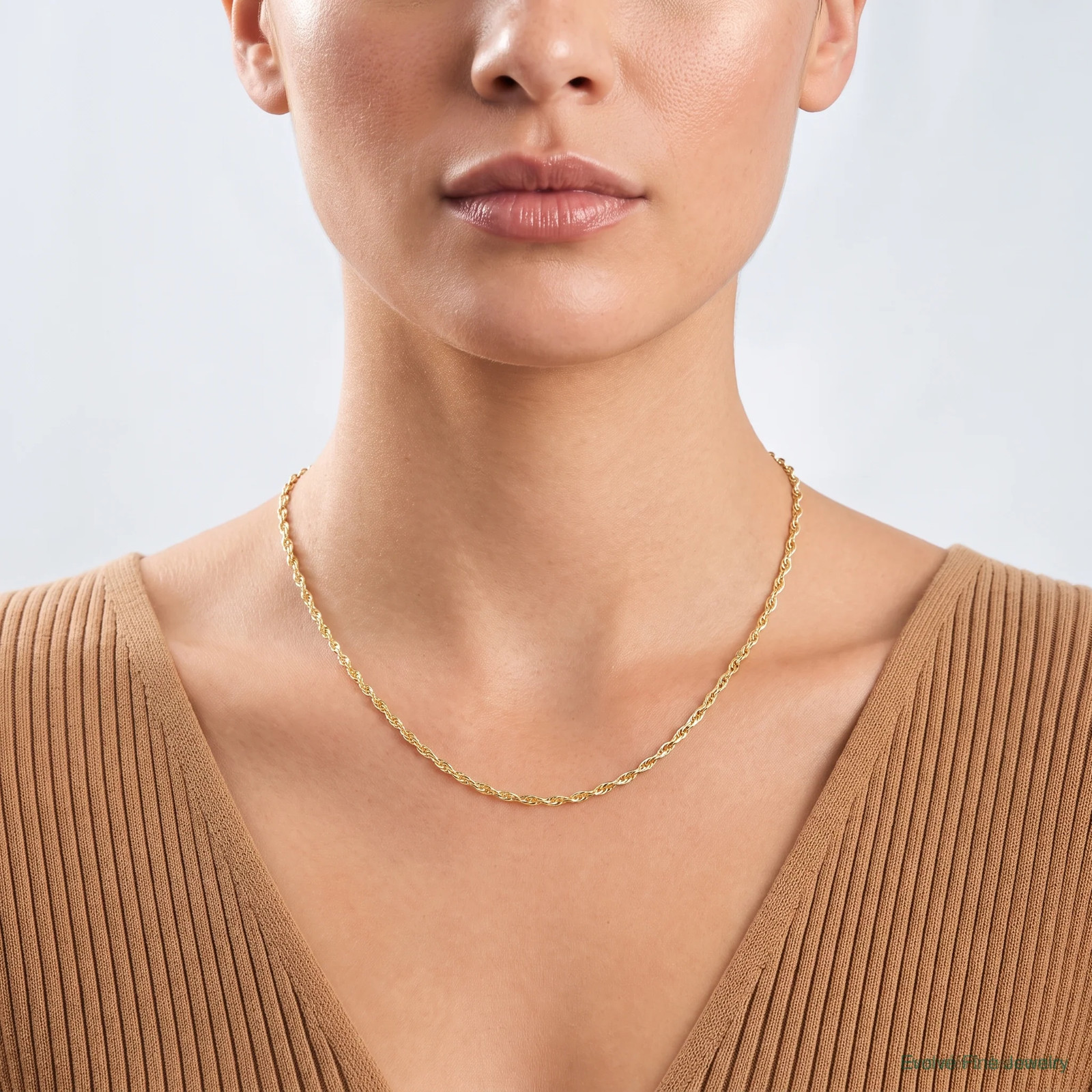 14K Yellow Gold 1.35mm Carded Cable Rope Chain Necklace 16″-24″