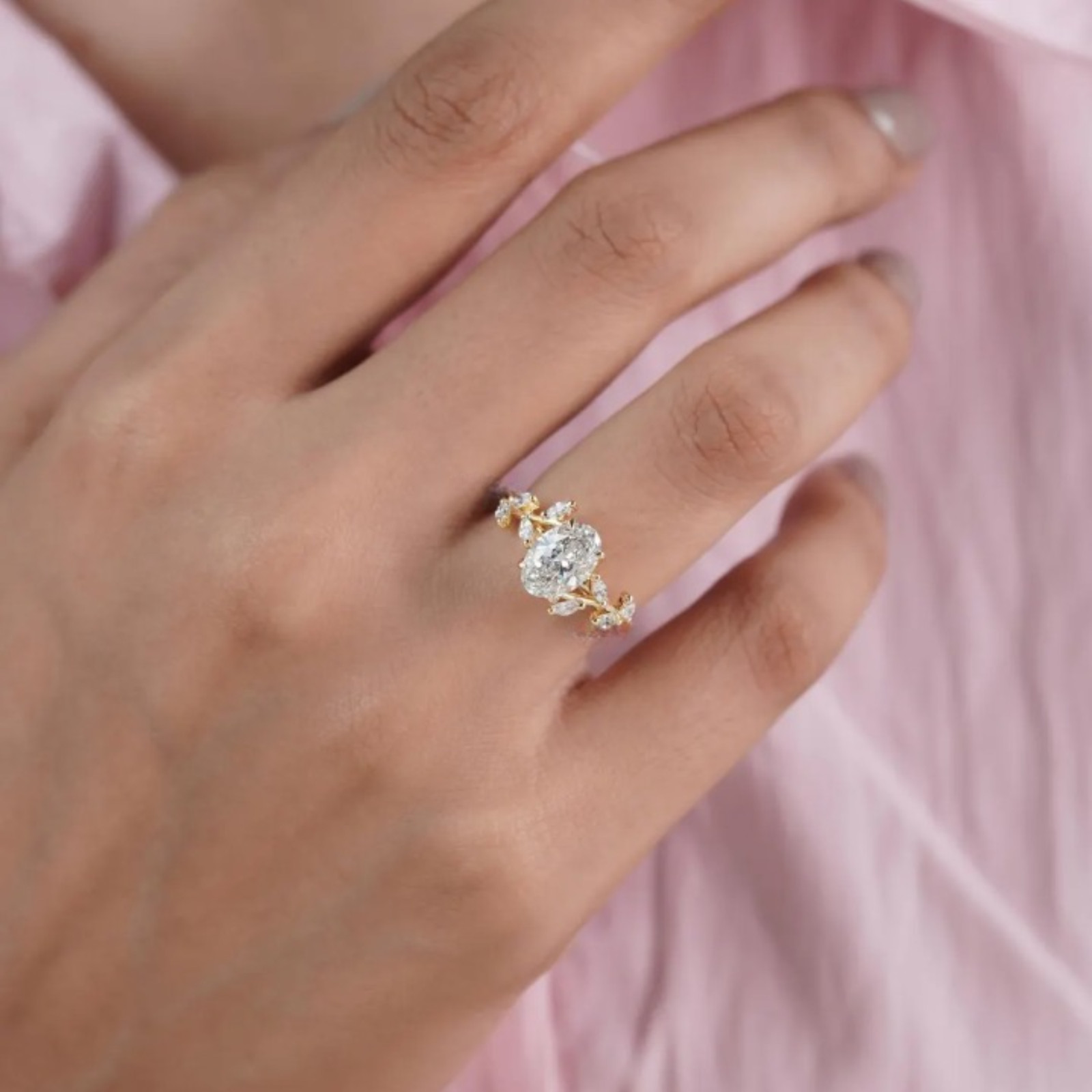 Solid 14k Yellow Gold 1.50 CT Lab Grown Diamond Ring | Oval Cut Certified Gift