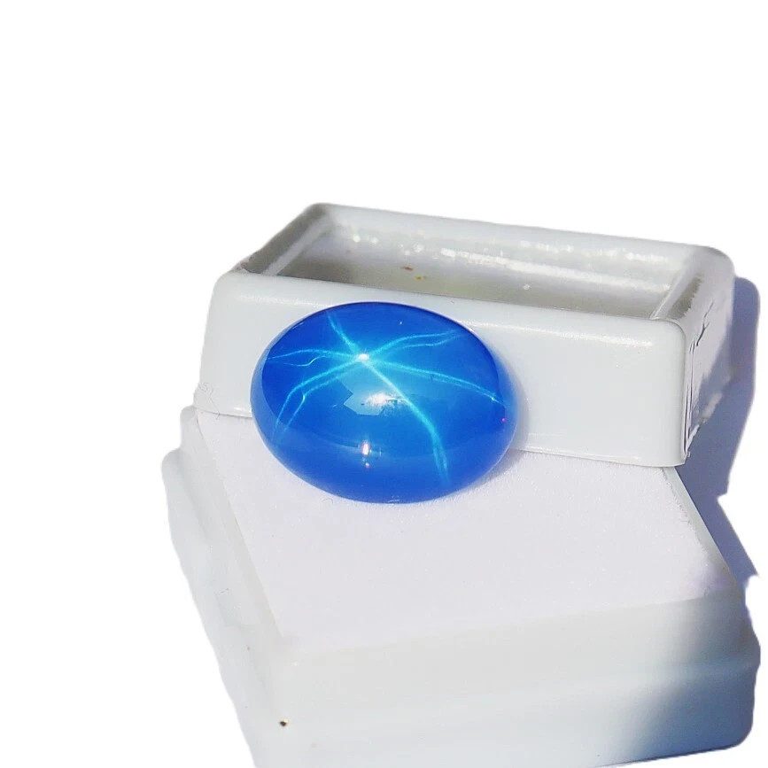 15 Ct Natural Blue Star Sapphire Certified Oval Cabochon Cut Loose Gemstone