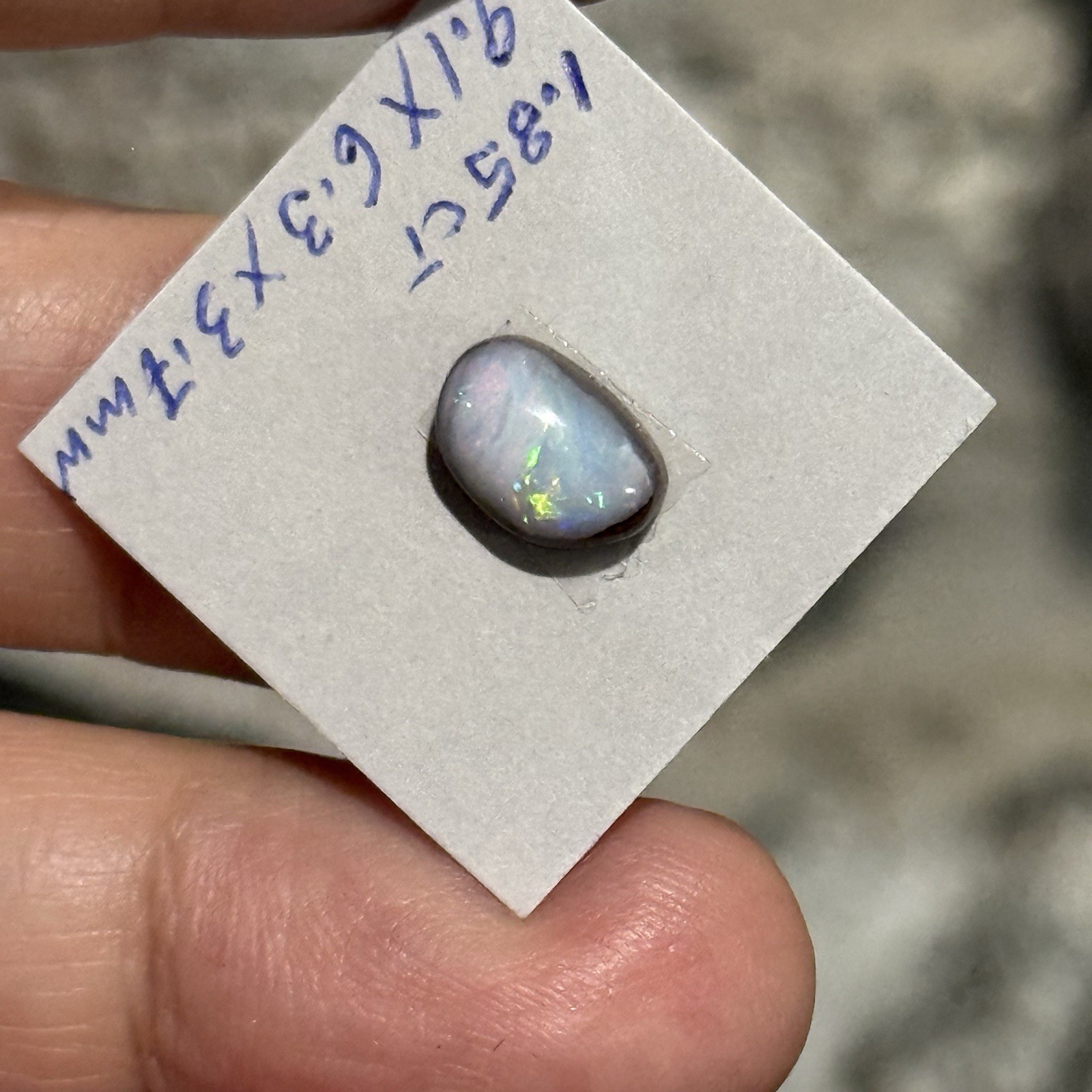 1.85ct 9.1×6.3×3.7mm Colorful Australian Boulder Opal Oval Cabochon Ring Gem