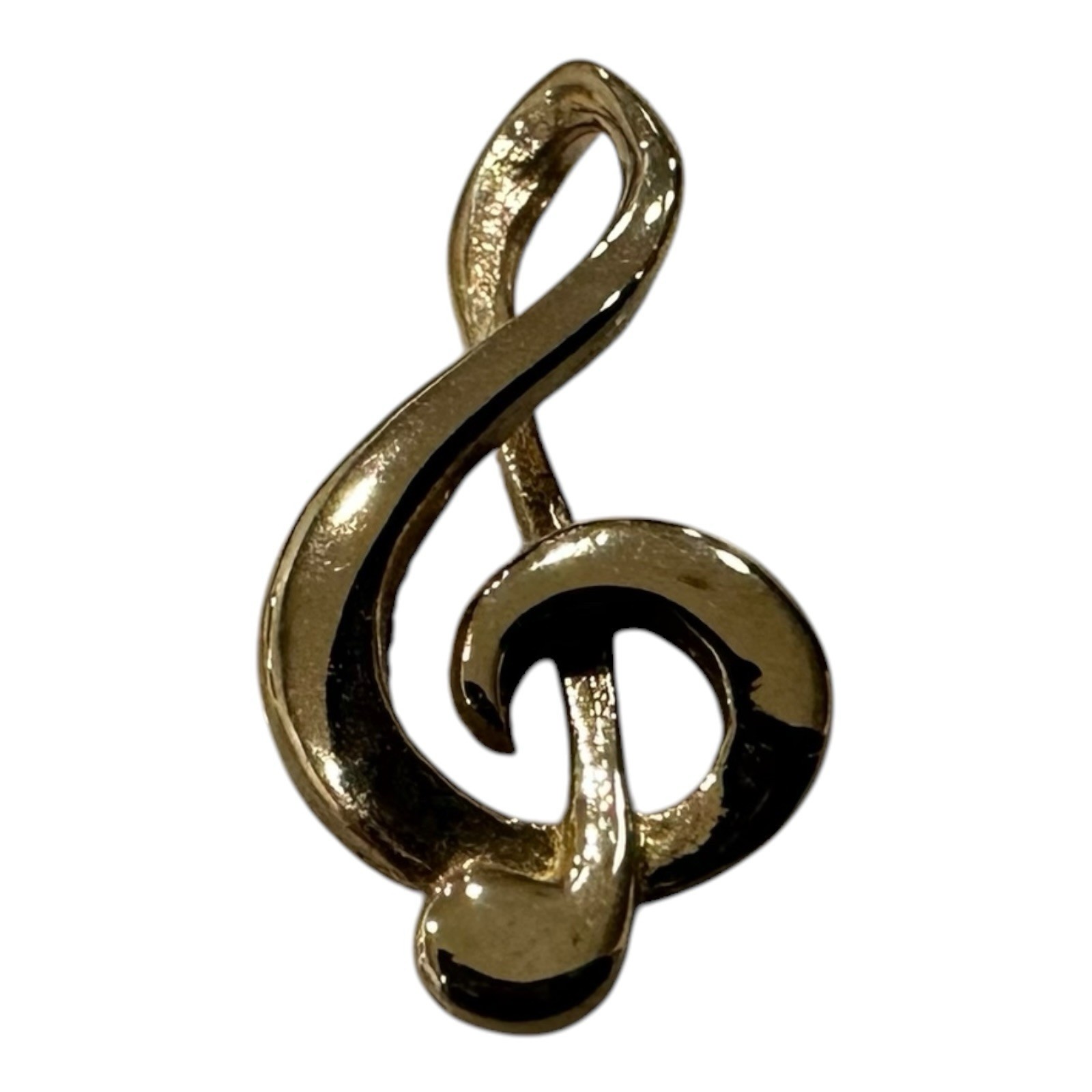 Retired James Avery 14k Gold Floating Treble Clef Music Note Pendant 0.5g RARE
