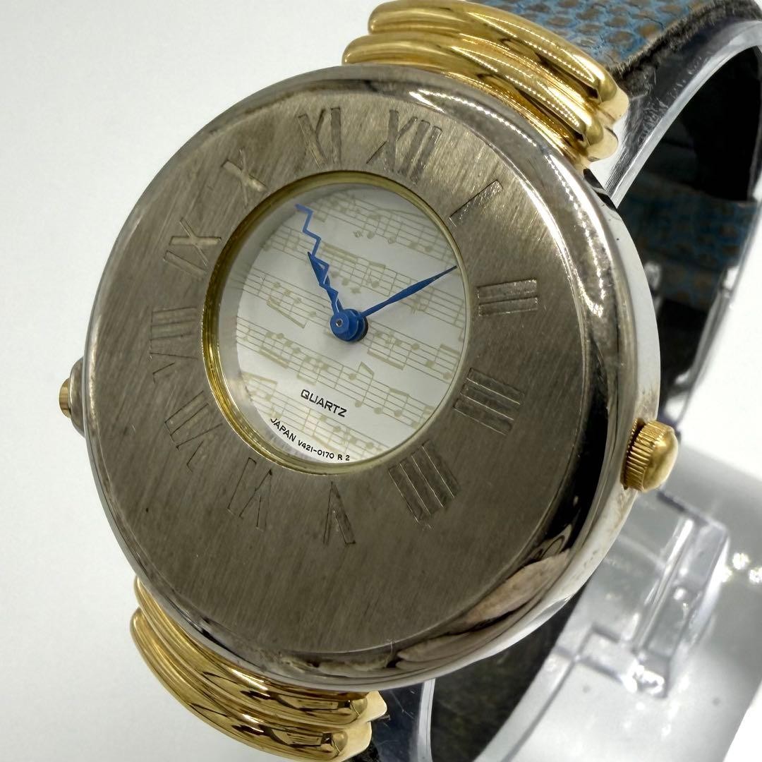 Rare Seiko Melody Watch V421-0040 Quartz Musical Notes Dial JDM
