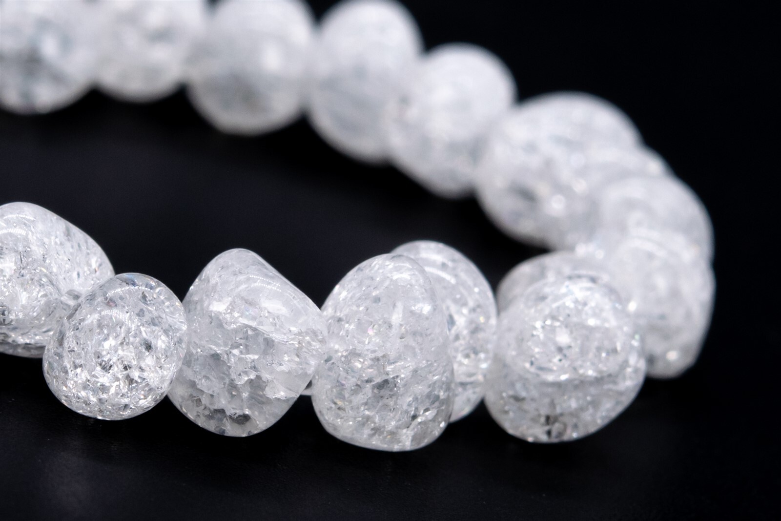 9x7MM White Crystal Quartz Crack Pattern Pebble Chips Grade AAA Natural Beads