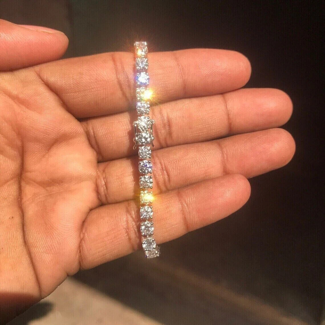 Luxurious 6.50Ct Natural Diamond Women’s Wedding Tennis Bracelet 18k White Gold